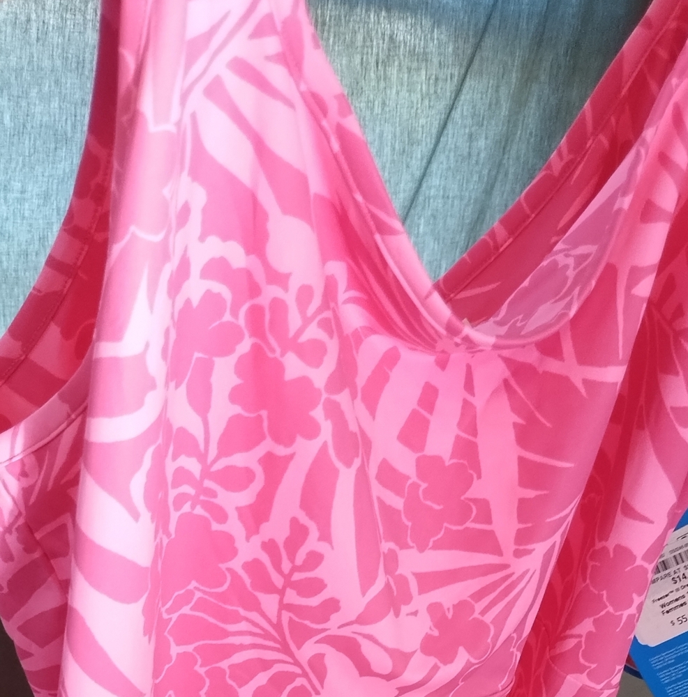 Columbia PFG Omni-Freeze Swim Dress • SPF 50 • Pink Floral Performance Activewea